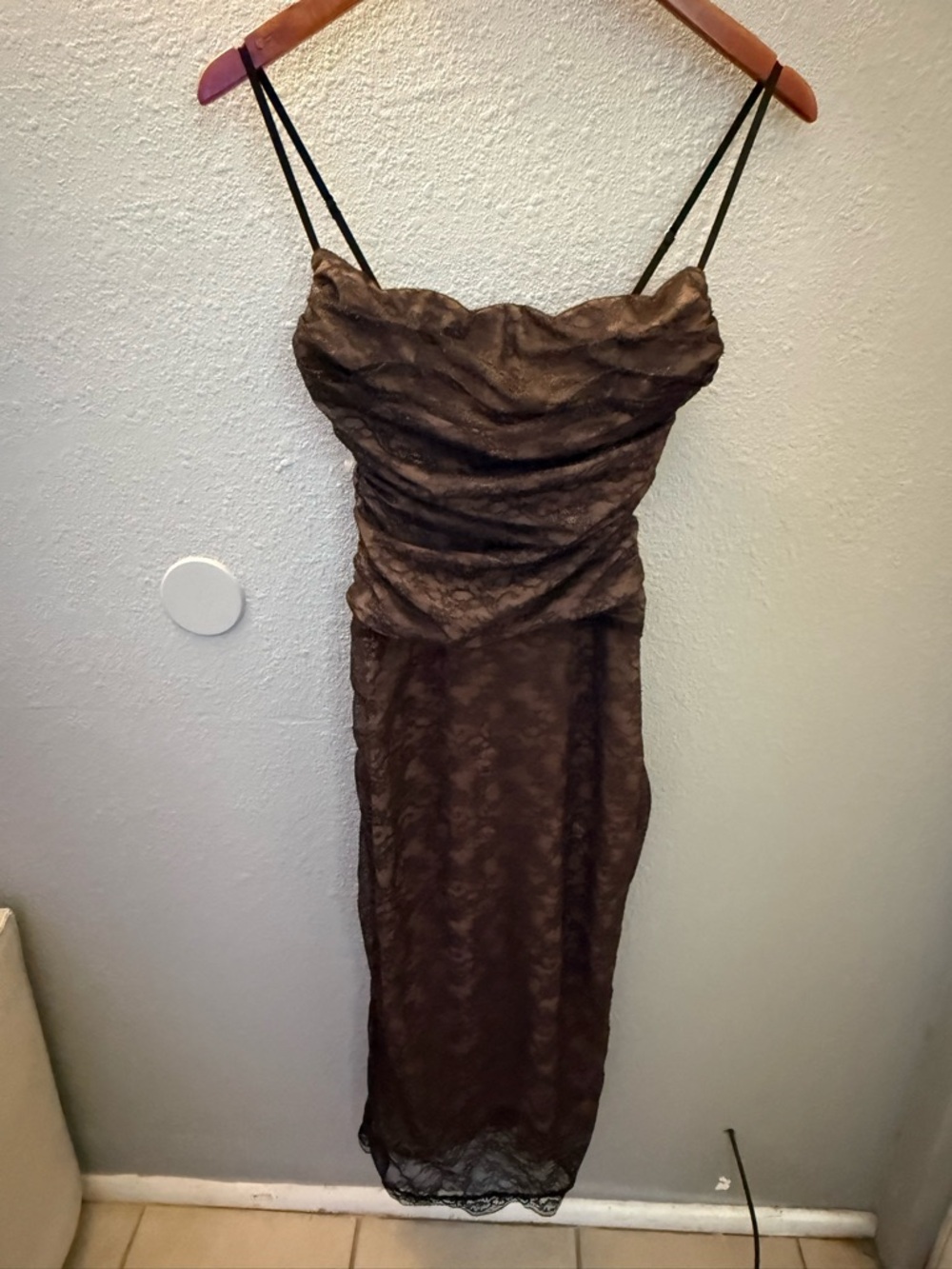 House of CB Gaia Lace Midi Dress (Floral lace long sleeve bolero not included) - Picture 3 of 6